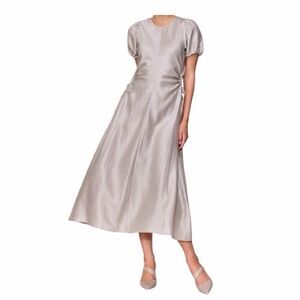 MELLODAY Side Cutout Puff Sleeve Midi Dress, Size M